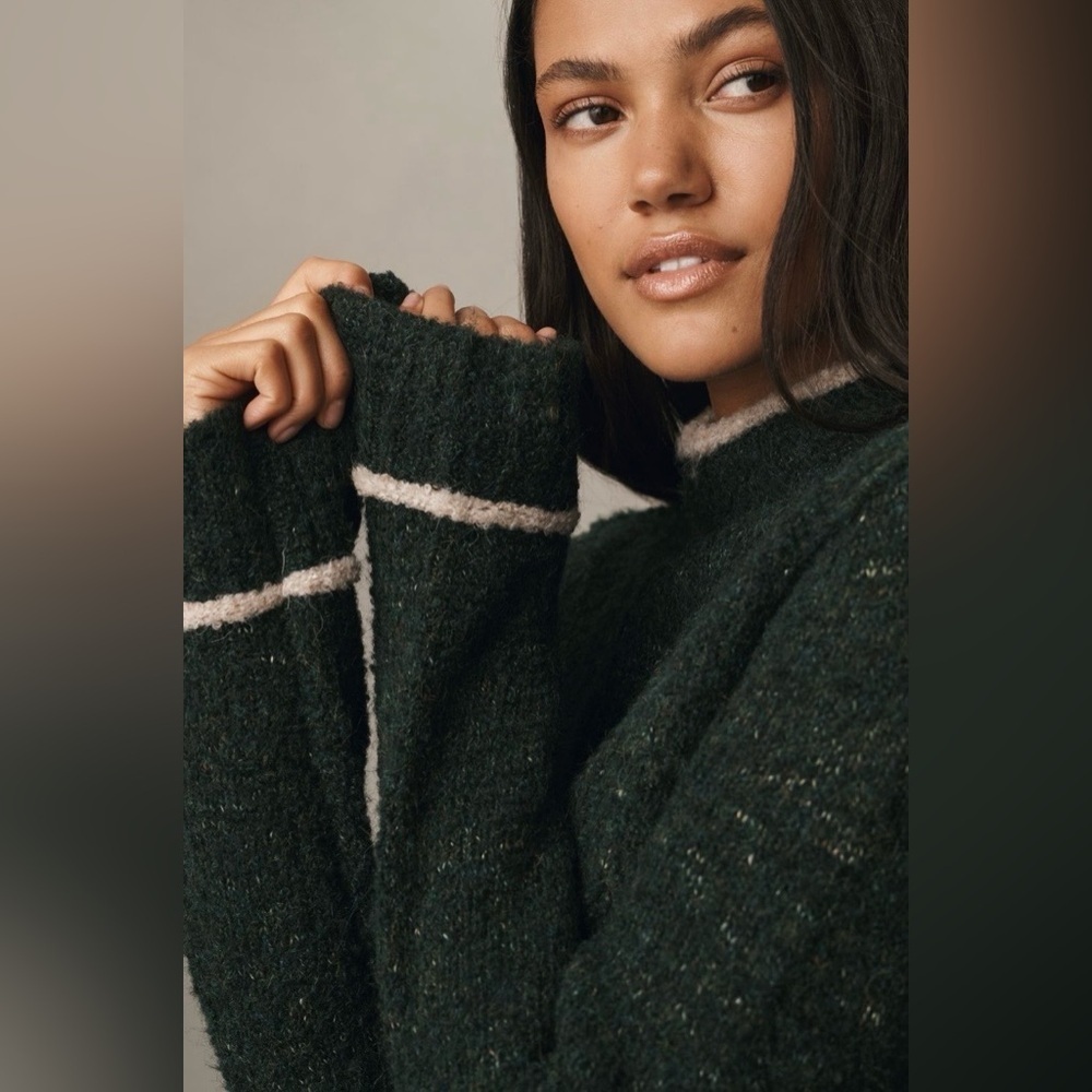 Anthropologie Pilcro Long-Sleeve Mock-Neck Bird Sweater Size XS NWT